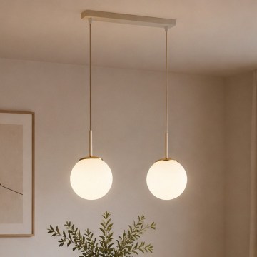 Brilagi - Viseća svjetiljka na sajli MILO 2xE27/60W/230V bež/zlatna