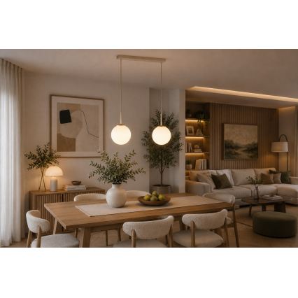 Brilagi - Viseća svjetiljka na sajli MILO 2xE27/60W/230V bež/zlatna