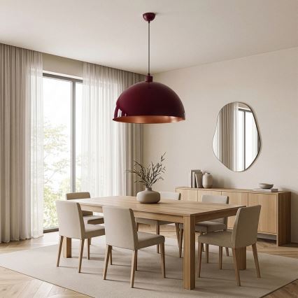 Brilagi - Viseći LED luster na sajli METALO 1xE27/40W/230V Ø 60 cm bordo/bakrena
