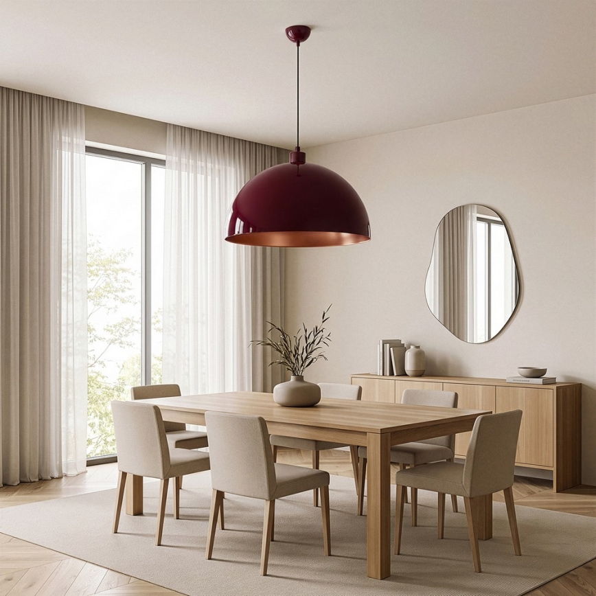 Brilagi - Viseći LED luster na sajli METALO 1xE27/40W/230V Ø 60 cm bordo/bakrena