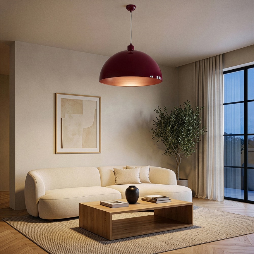 Brilagi - Viseći LED luster na sajli METALO 1xE27/40W/230V Ø 60 cm bordo/bakrena