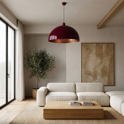 Brilagi - Viseći LED luster na sajli METALO 1xE27/40W/230V Ø 60 cm bordo/bakrena
