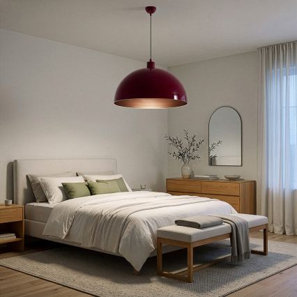 Brilagi - Viseći LED luster na sajli METALO 1xE27/40W/230V Ø 60 cm bordo/bakrena
