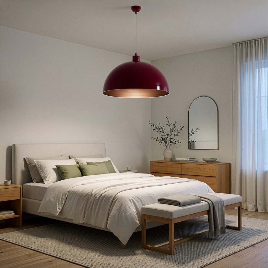 Brilagi - Viseći LED luster na sajli METALO 1xE27/40W/230V Ø 60 cm bordo/bakrena