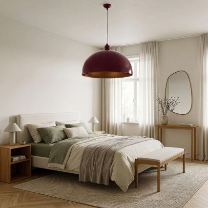 Brilagi - Viseći LED luster na sajli METALO 1xE27/40W/230V Ø 60 cm bordo/bakrena