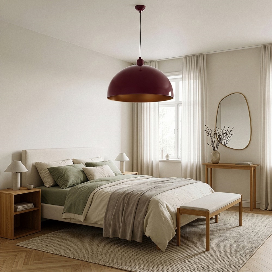 Brilagi - Viseći LED luster na sajli METALO 1xE27/40W/230V Ø 60 cm bordo/bakrena
