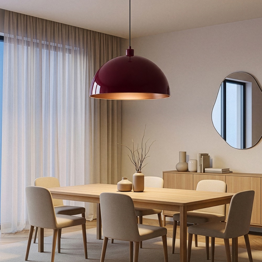 Brilagi - Viseći LED luster na sajli METALO 1xE27/40W/230V Ø 60 cm bordo/bakrena