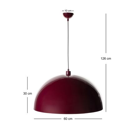 Brilagi - Viseći LED luster na sajli METALO 1xE27/40W/230V Ø 60 cm bordo/bakrena
