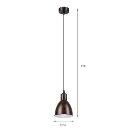 Brilagi - viseći LED luster na sajli RIDDY 1xE27/60W/230V bakrena/patina
