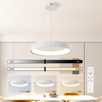 Brilagi - Viseći LED luster s mogućnošću prigušivanja na sajli FALCON MODERN LED/54W/230V, promjer 60 cm, bijela + daljinski upravljač