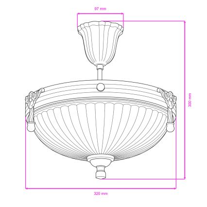 BRILAGI - Viseći luster CLASSIC 3xE14/60W/230V mesing