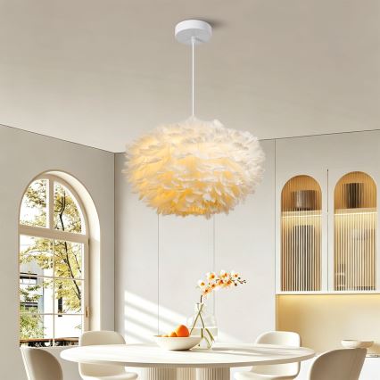 BRILAGI - Viseći luster FEATHER na sajli, 3xE27/40W/230V, Ø 50 cm, bijeli