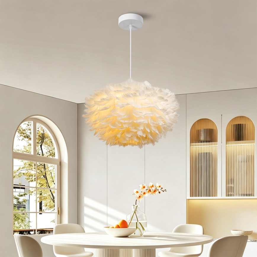 BRILAGI - Viseći luster FEATHER na sajli, 3xE27/40W/230V, Ø 50 cm, bijeli