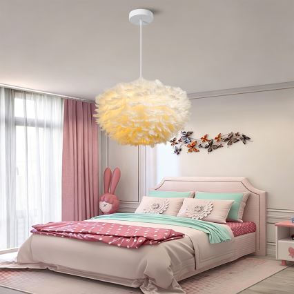 BRILAGI - Viseći luster FEATHER na sajli, 3xE27/40W/230V, Ø 50 cm, bijeli
