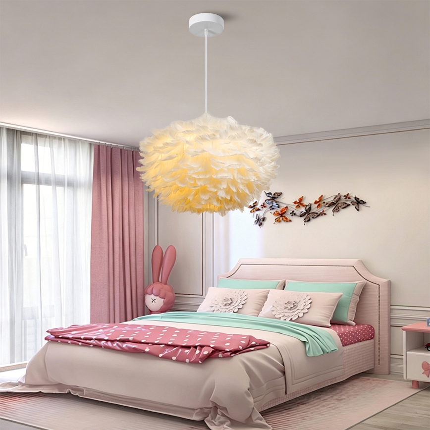 BRILAGI - Viseći luster FEATHER na sajli, 3xE27/40W/230V, Ø 50 cm, bijeli