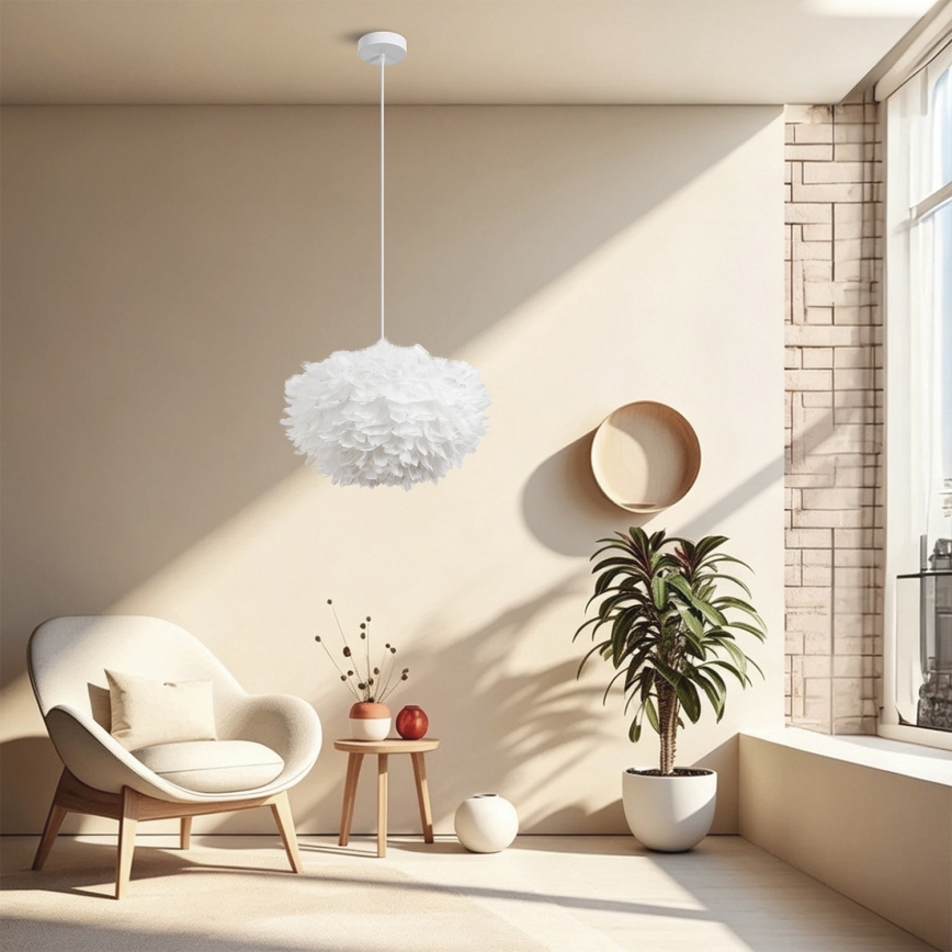 BRILAGI - Viseći luster FEATHER na sajli, 3xE27/40W/230V, Ø 50 cm, bijeli
