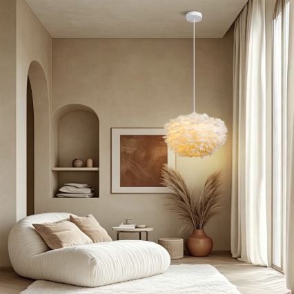 BRILAGI - Viseći luster FEATHER na sajli, 3xE27/40W/230V, Ø 50 cm, bijeli