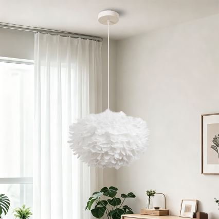BRILAGI - Viseći luster FEATHER na sajli, 3xE27/40W/230V, Ø 50 cm, bijeli