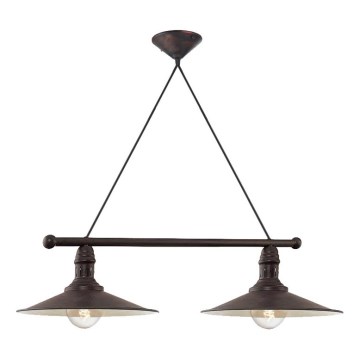 Brilagi - Viseći luster FORGE na kabelu 2xE27/60W/230V, crne boje