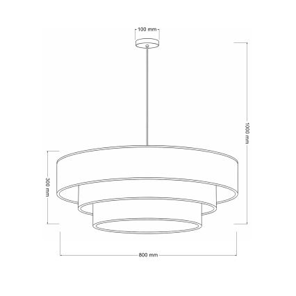 Brilagi - Viseći luster LUNETA na sajli 3xE27/60W/230V, promjer 80 cm, crna/zlatna