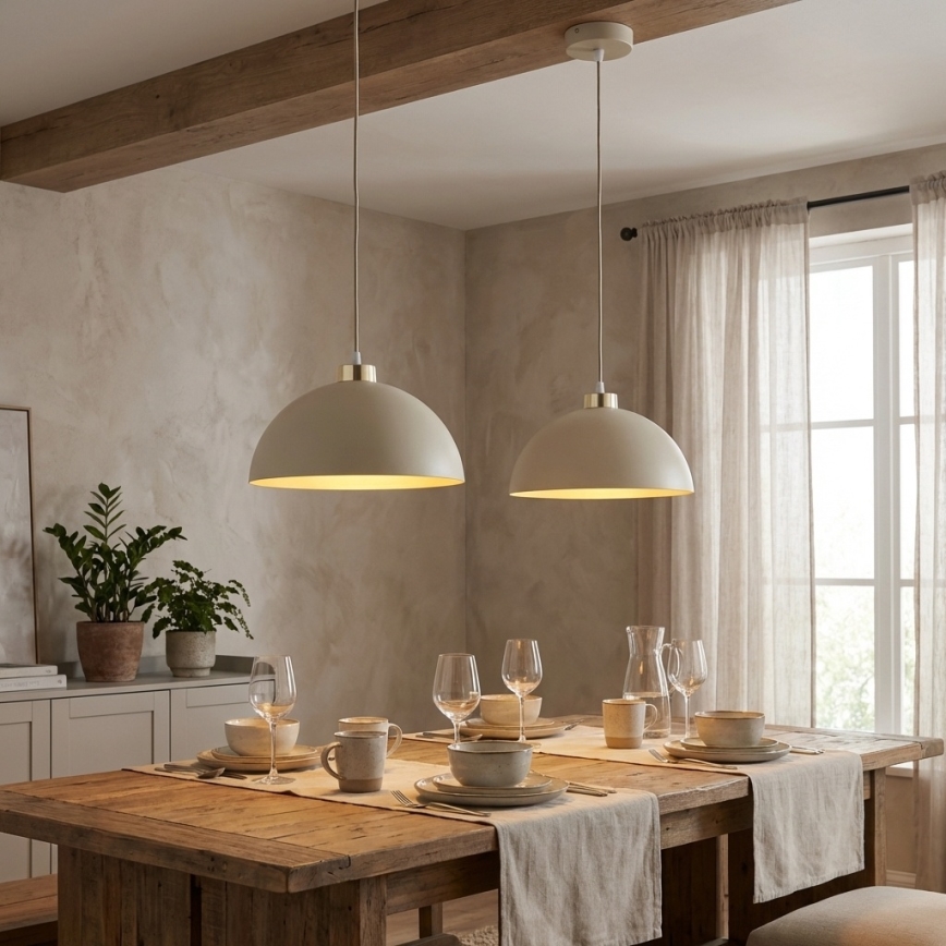 Brilagi - Viseći luster na kabelu 1xE27/60W/230V Ø 30 cm, bež/zlatne boje