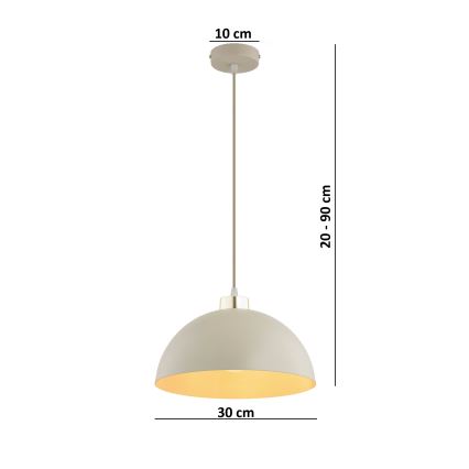 Brilagi - Viseći luster na kabelu 1xE27/60W/230V Ø 30 cm, bež/zlatne boje