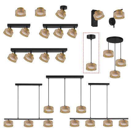Brilagi - Viseći luster na kabelu AURA LUX 1xGX53/30W/230V crna/zlatna