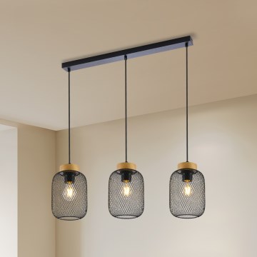 Brilagi - Viseći luster na kabelu BASKLITE 3xE27/15W/230V kaučukovac/crna