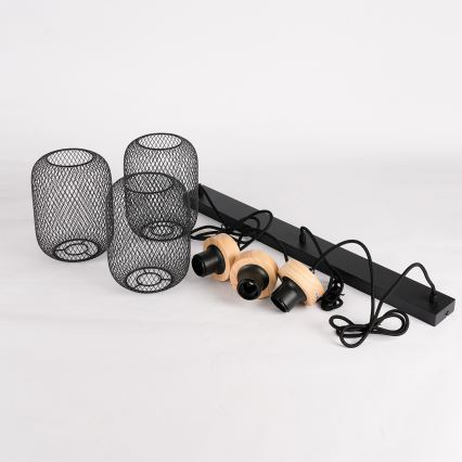 Brilagi - Viseći luster na kabelu BASKLITE 3xE27/15W/230V kaučukovac/crna