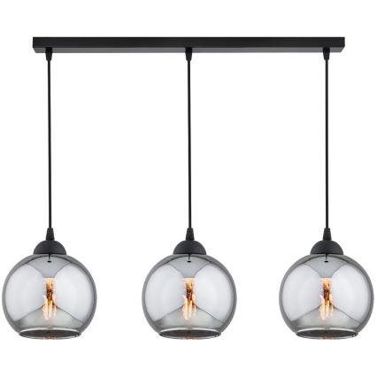 Brilagi - Viseći luster na kabelu DIOR 3xE27/60W/230V crna/dimna siva