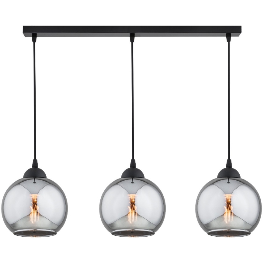 Brilagi - Viseći luster na kabelu DIOR 3xE27/60W/230V crna/dimna siva