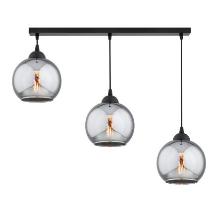 Brilagi - Viseći luster na kabelu DIOR 3xE27/60W/230V crna/dimna siva