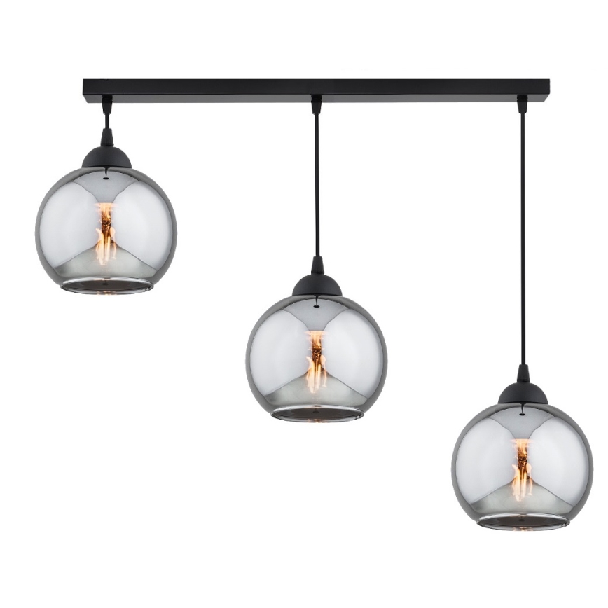 Brilagi - Viseći luster na kabelu DIOR 3xE27/60W/230V crna/dimna siva
