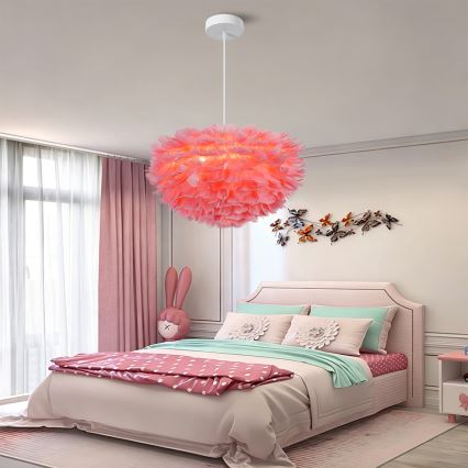 BRILAGI - Viseći luster na kabelu FEATHER 3xE27/40W/230V, Ø 50 cm, ružičasta