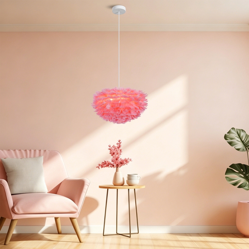 BRILAGI - Viseći luster na kabelu FEATHER 3xE27/40W/230V, Ø 50 cm, ružičasta