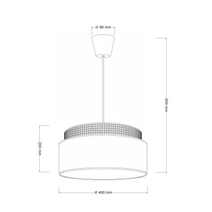 Brilagi - Viseći luster na kabelu PADOVA 1xE27/60W/230V Ø 40 cm krem boje