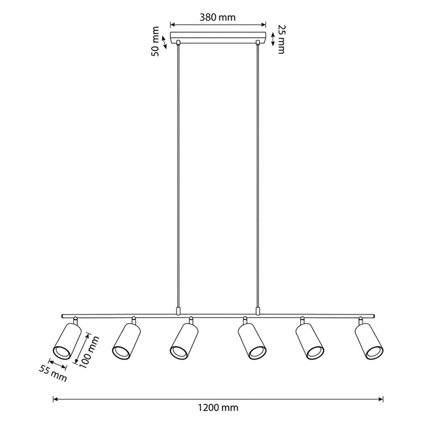 Brilagi - Viseći luster na kabelu SELE 6xGU10/30W/230V bež