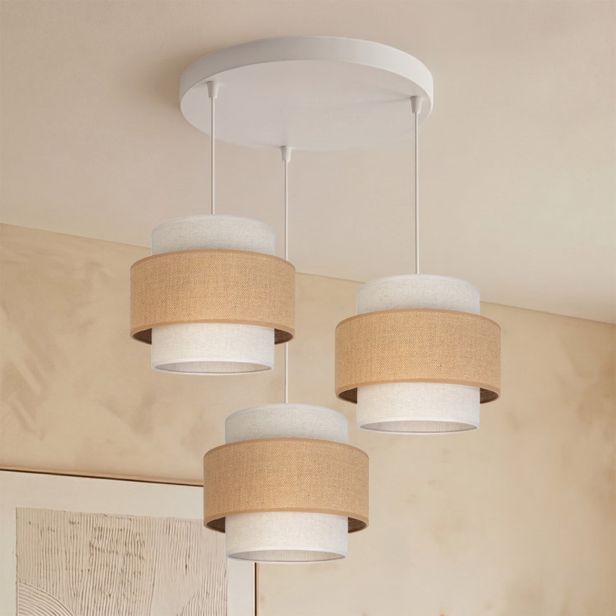 Brilagi - Viseći luster na kabelu SPACE 3xE27/60W/230V, Ø 40 cm, bež/krem