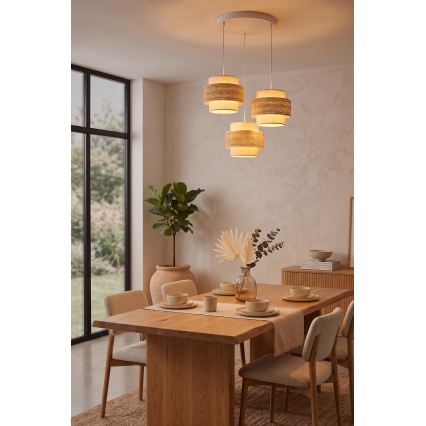 Brilagi - Viseći luster na kabelu SPACE 3xE27/60W/230V Ø 40 cm bež/krema