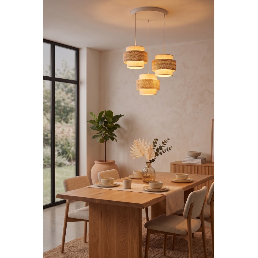Brilagi - Viseći luster na kabelu SPACE 3xE27/60W/230V Ø 40 cm bež/krema