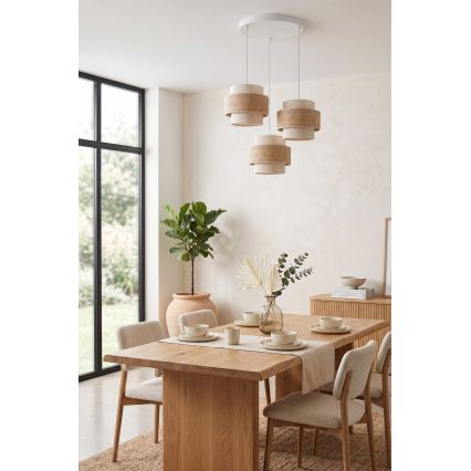 Brilagi - Viseći luster na kabelu SPACE 3xE27/60W/230V Ø 40 cm bež/krema