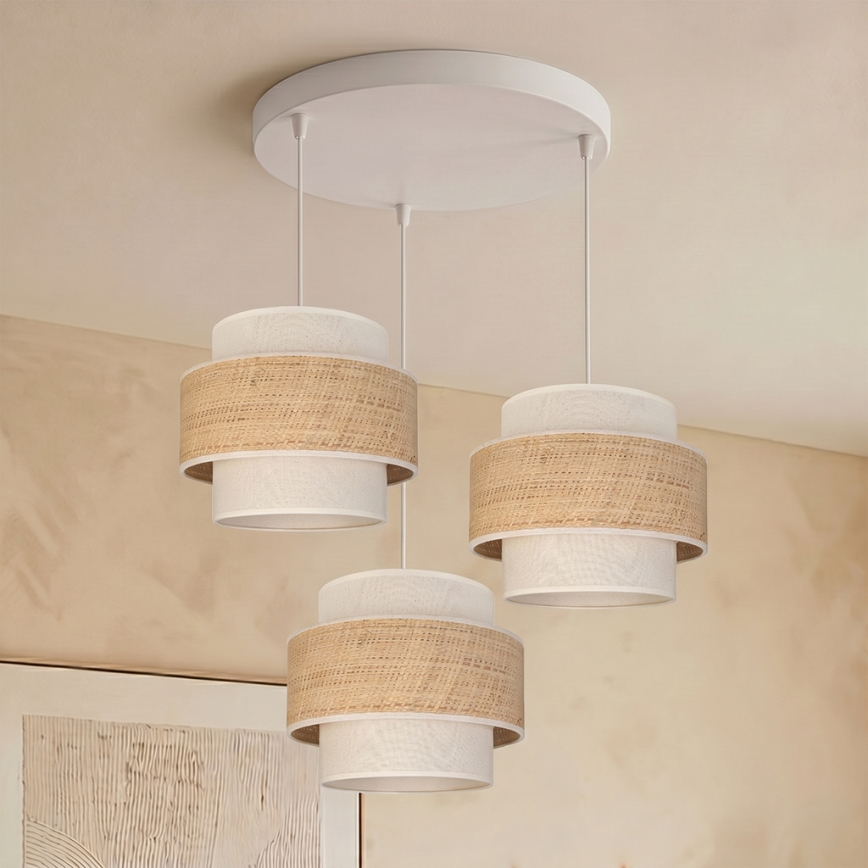 Brilagi - Viseći luster na kabelu SPACE 3xE27/60W/230V Ø 40 cm bež/krema