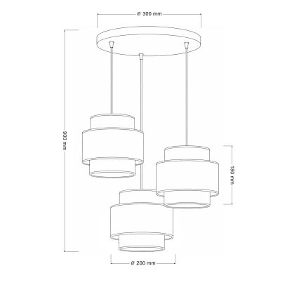 Brilagi - Viseći luster na kabelu SPACE 3xE27/60W/230V Ø 40 cm bež/krema