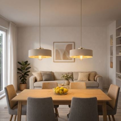 Brilagi - Viseći luster na sajli 1xE27/60W/230V Ø 30 cm bež/zlatna