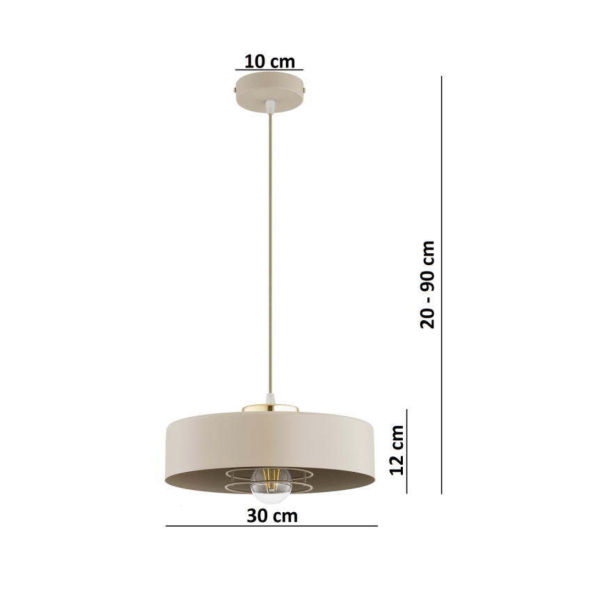 Brilagi - Viseći luster na sajli 1xE27/60W/230V Ø 30 cm bež/zlatna