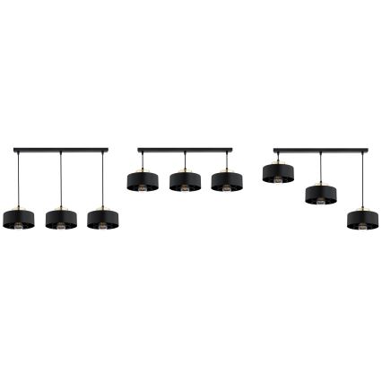 Brilagi - Viseći luster na sajli 3xE27/60W/230V crna/zlatna