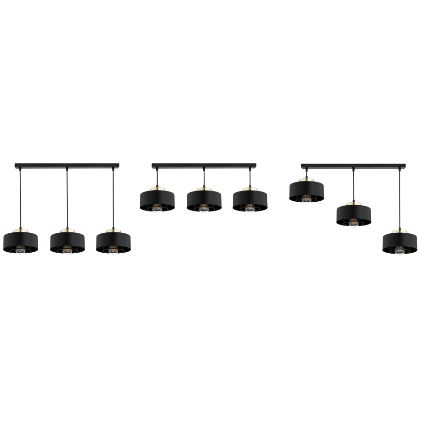 Brilagi - Viseći luster na sajli 3xE27/60W/230V crna/zlatna