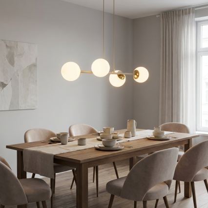 Brilagi - Viseći luster na sajli 4xE27/60W/230V bež/zlatna