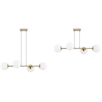 Brilagi - Viseći luster na sajli 4xE27/60W/230V bež/zlatna