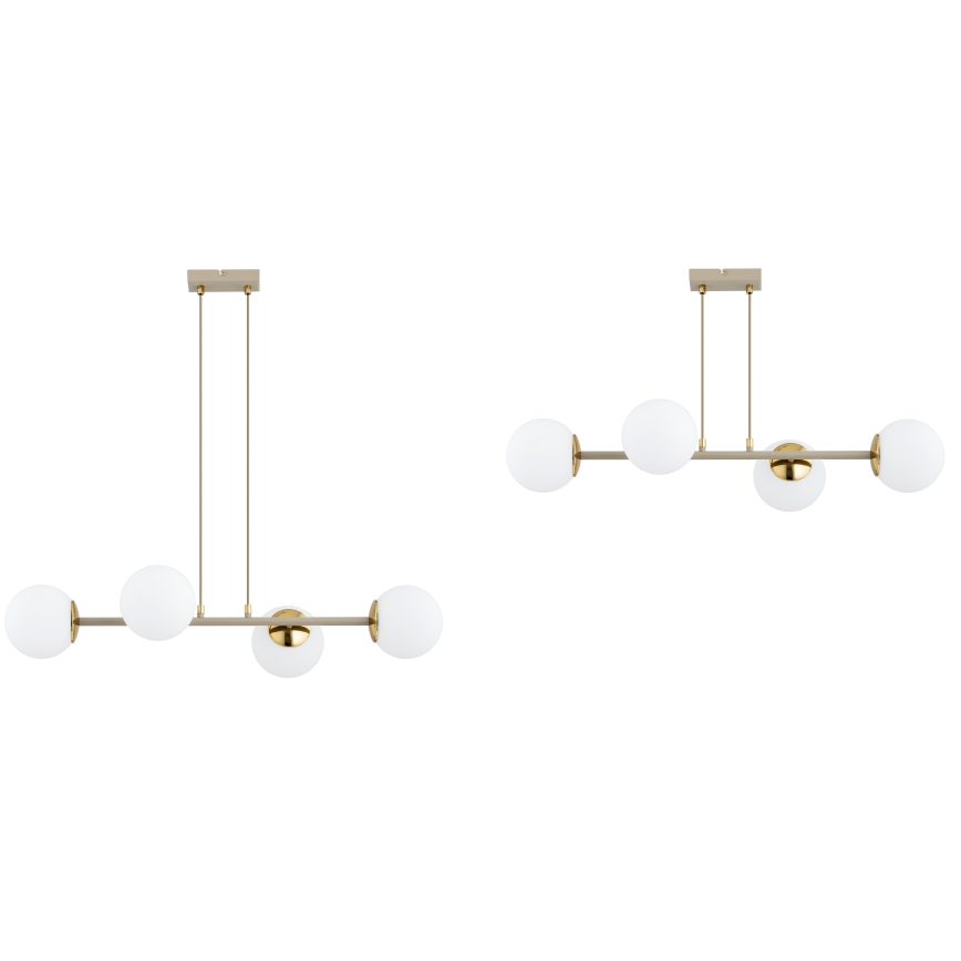 Brilagi - Viseći luster na sajli 4xE27/60W/230V bež/zlatna